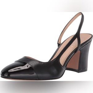 Franco Sarto Imogen Black Cap Toe Sling Back Pump size 6.5